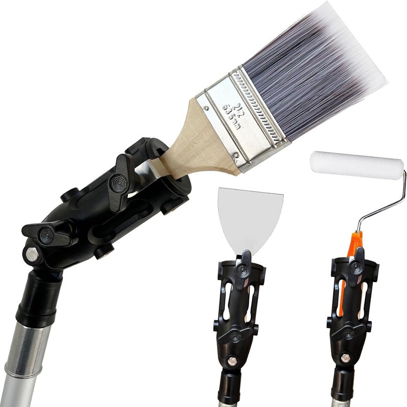 timebetter Multi Angle Paint Brush Extender V2, Long Handle Paint Brush, Extension Pole Attachments for Paint Roller, Paint Edger Tool for High Ceilings, Corner Painting Tool for Paint Extension Pole (Black) - Image 1